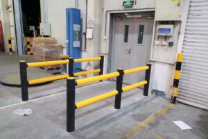 Yellow black safety barrier for warehouse Malaysia