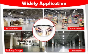 Half dome security mirror in retail store corner Malaysia