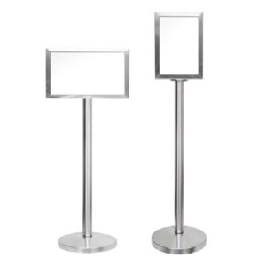 Coated stainless steel A4 sign stand frame detail – heavy duty BPDM Malaysia safety signage