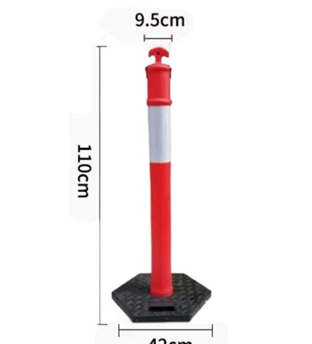 T-shaped top design traffic delineator post with carrying handle and chain holes Malaysia