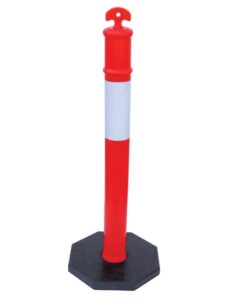 Heavy-duty rubber base traffic delineator post stable ground mounting Malaysia