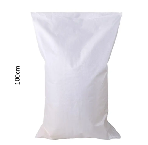 PP Woven Bag White – size and dimension reference shot with measuring scale