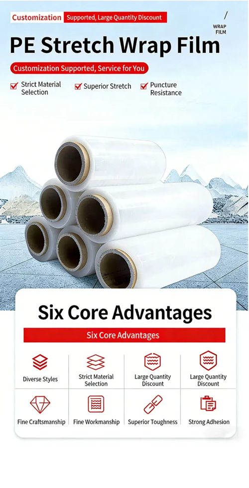 Hand Roll Stretch Film – in-use shot — hand-wrapping a palletised load