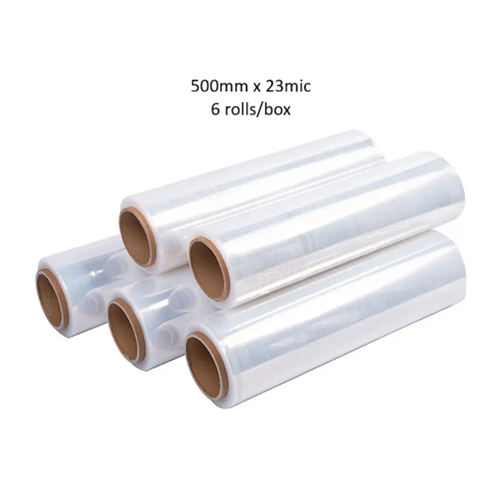 Hand Roll Stretch Film 500mm x 23mic – Full roll product shot on white background Hand Roll Stretch Film Malaysia
