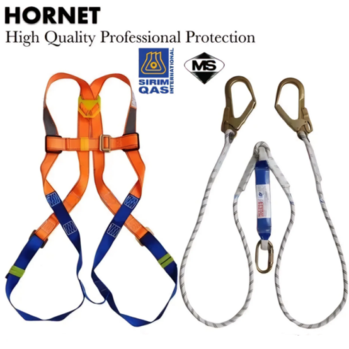 HORNET Full Body Harness HT08K + HT02 – Full harness product shot laid flat on white background HORNET Full Body Harness Malaysia