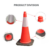 75cm PE Road Cone, Black Base – Close-up of the black base and body-to-base join Road Cone 75cm Malaysia