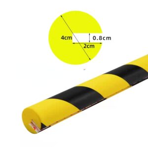 1m EVA Corner Protector Black Yellow – End view showing the 100mm profile and the 40 x 8mm opening EVA Corner Protector Malaysia
