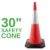 75cm PE Road Cone, Black Base – Full cone product shot, standing upright, on white background Road Cone 75cm Malaysia
